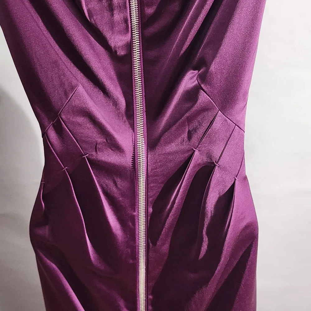 ROBERT RODRIGUEZ Elegant Purple Sleeveless Dress with Amazing Pleating Detail - Picture 7 of 7